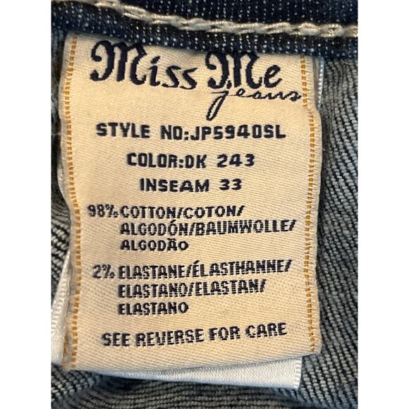 Miss Me Peace Sign Skinny Jeans Size 27 Embellished - Picture 7 of 10